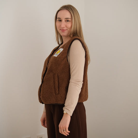 Weste, teddy, braun, stylish