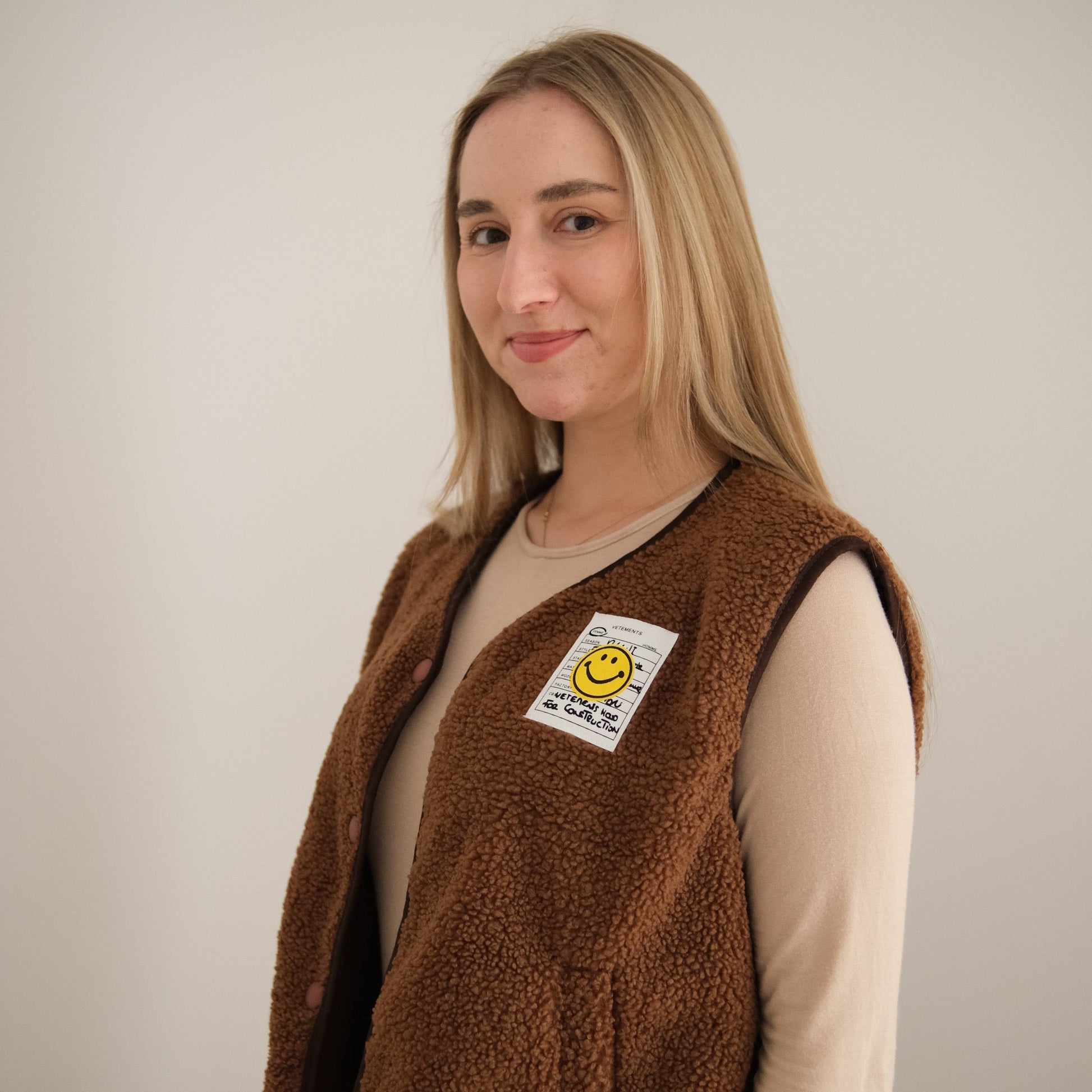 Weste, teddy, braun, kuschelig