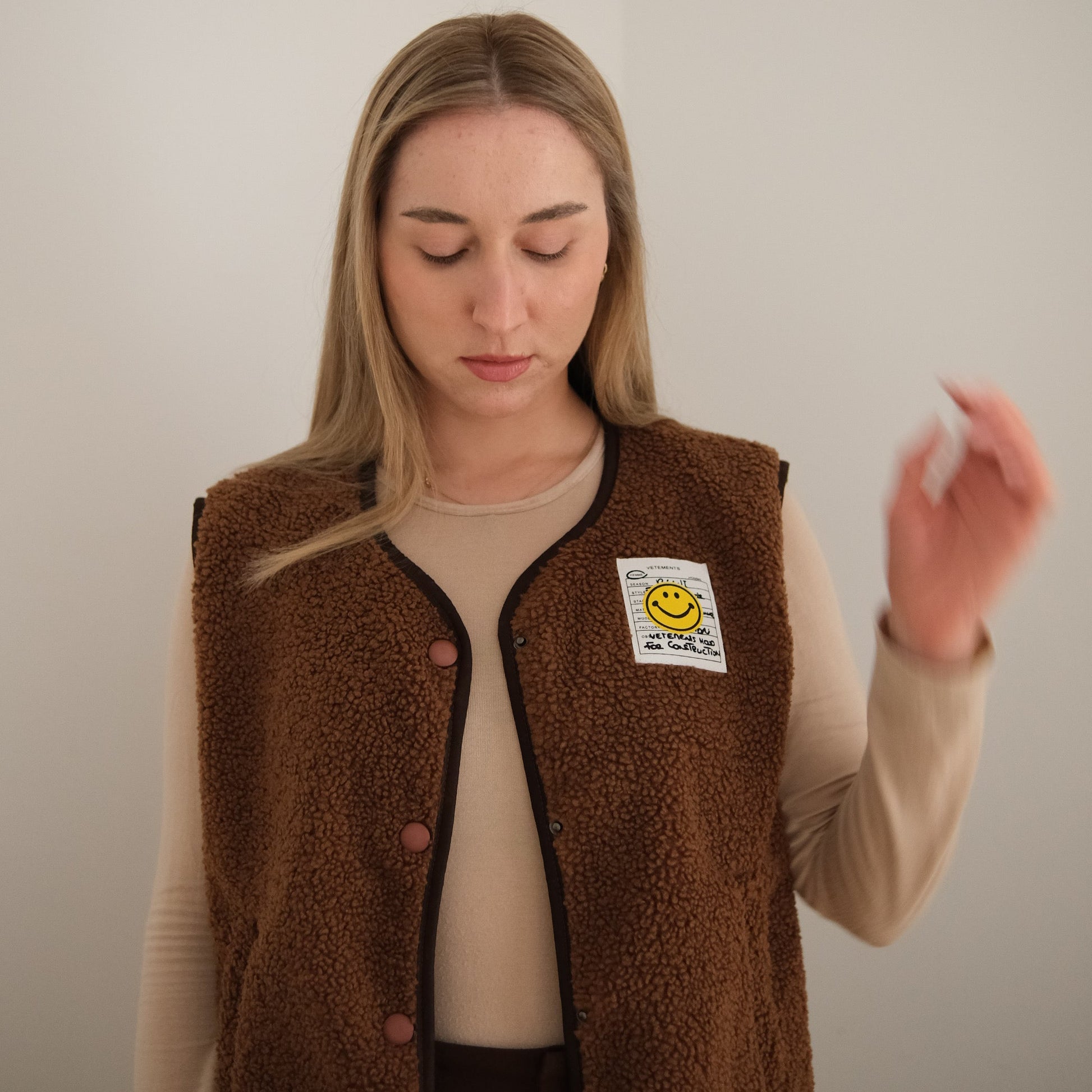 Teddyweste in braun
